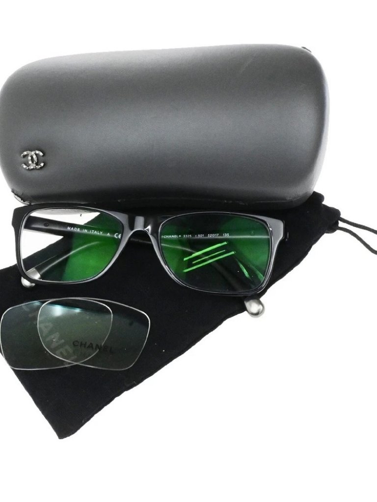 Chanel Cc Logo Matelasse Glasses Eye Wear Plastic Plastic Bk 3325 Italy 05rl098